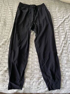 Black Elastic Waist Drawstring Jogger Pants